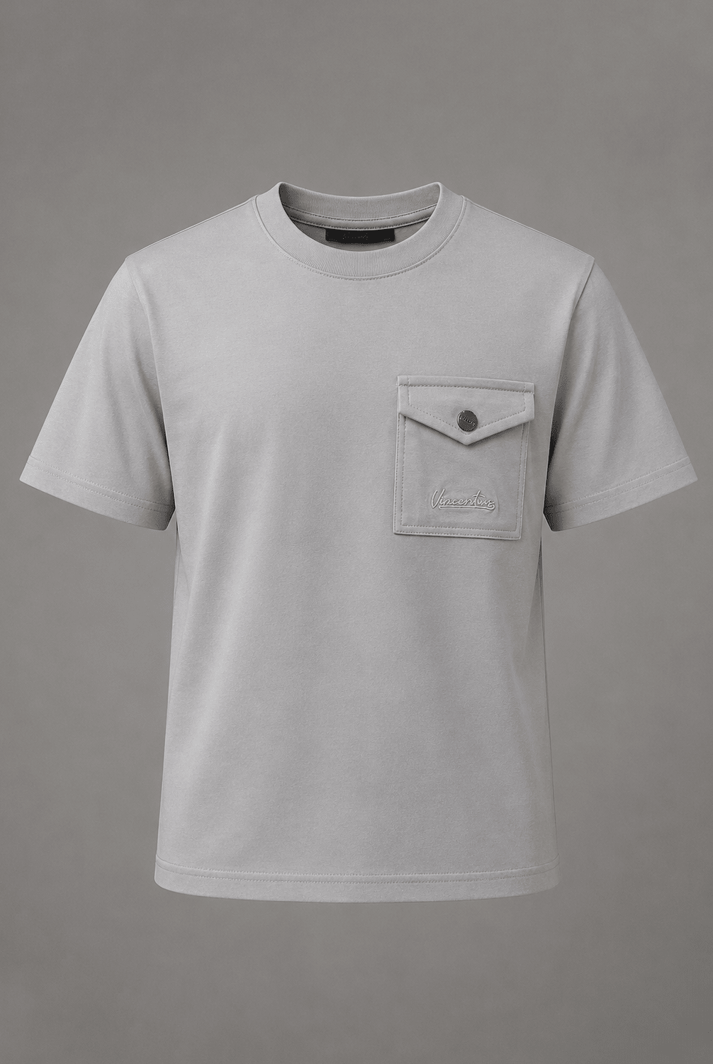 Boy's Luxury Pocket Logo T-Shirt - Ice Grey - Vincentius