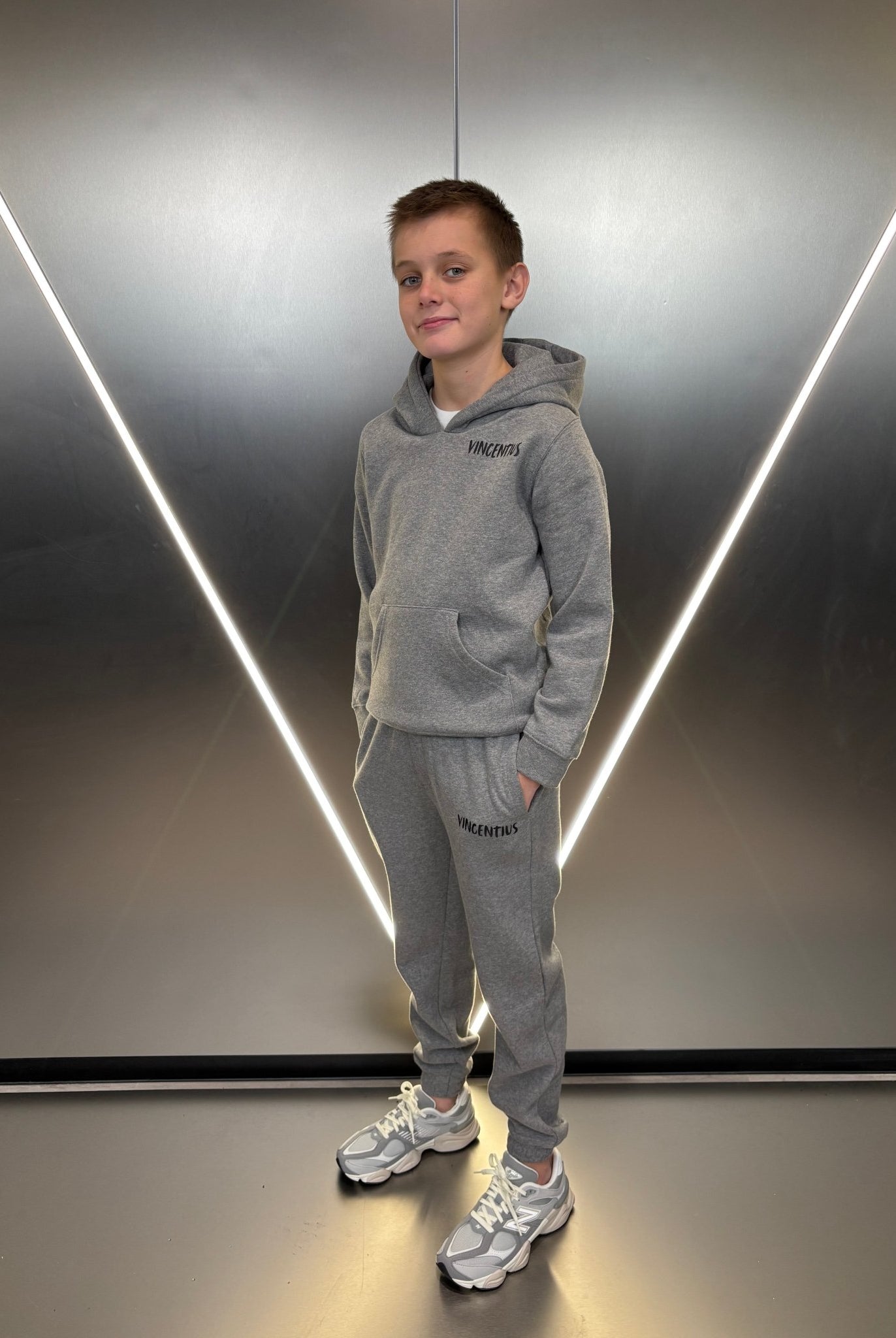 Boy's Paintbrush Tracksuit - Grey - Vincentius