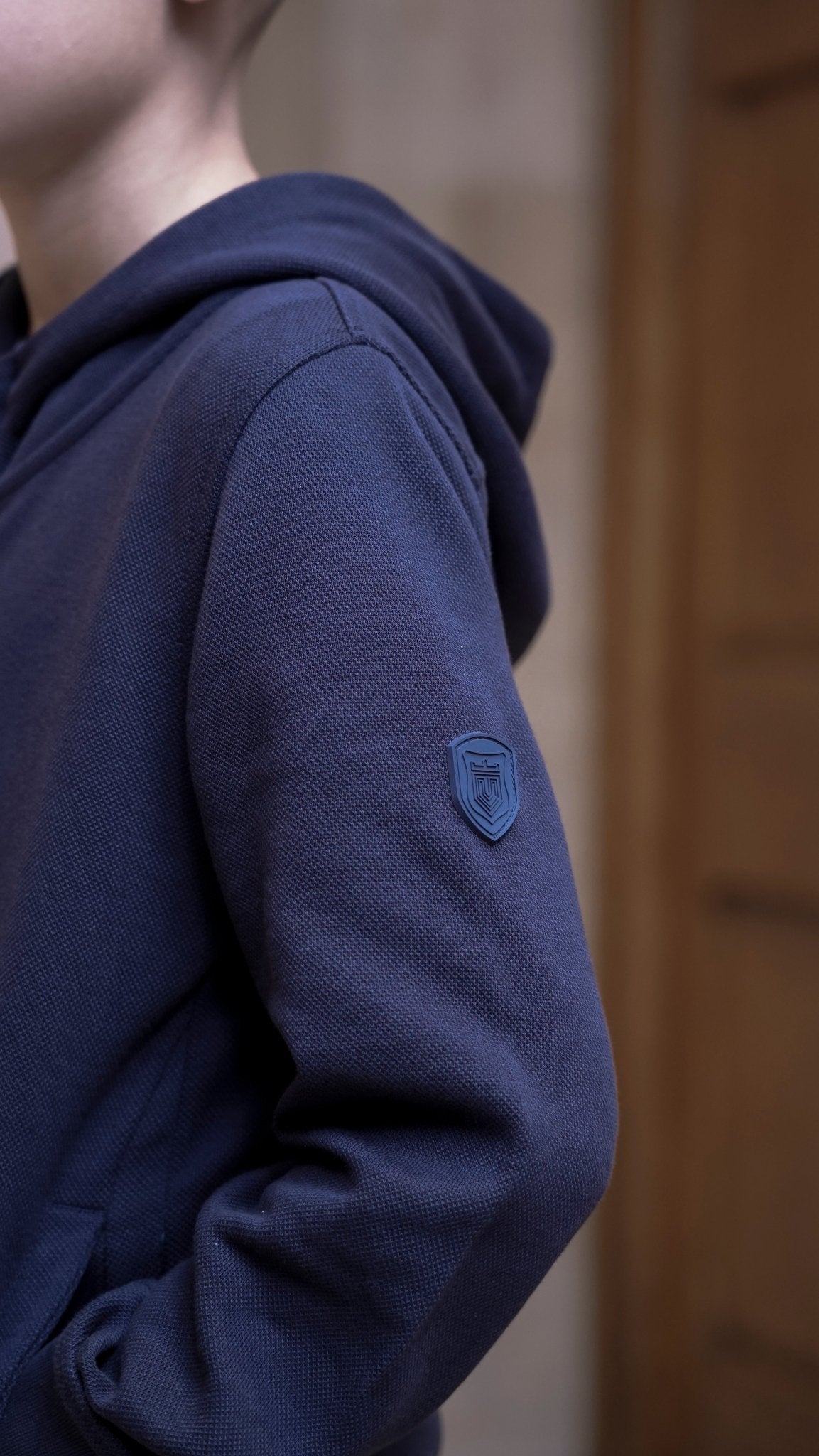 Boys Pique Zip Through Tracksuit - Navy - Vincentius