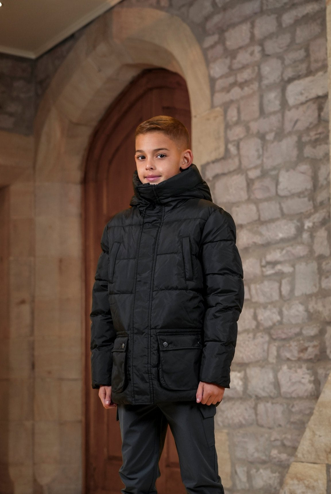 Boy's Premium Short Puffer - Black - Vincentius