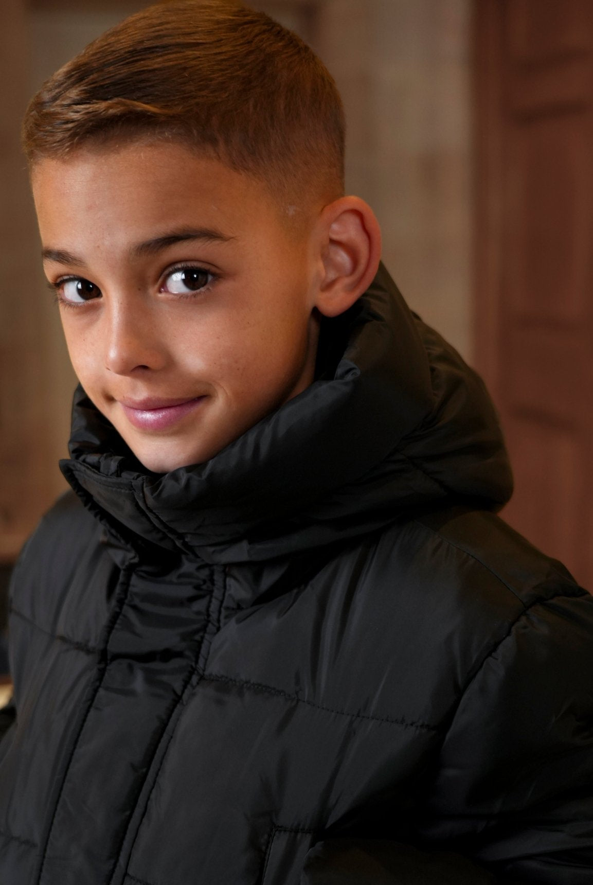 Boy's Premium Short Puffer - Black - Vincentius