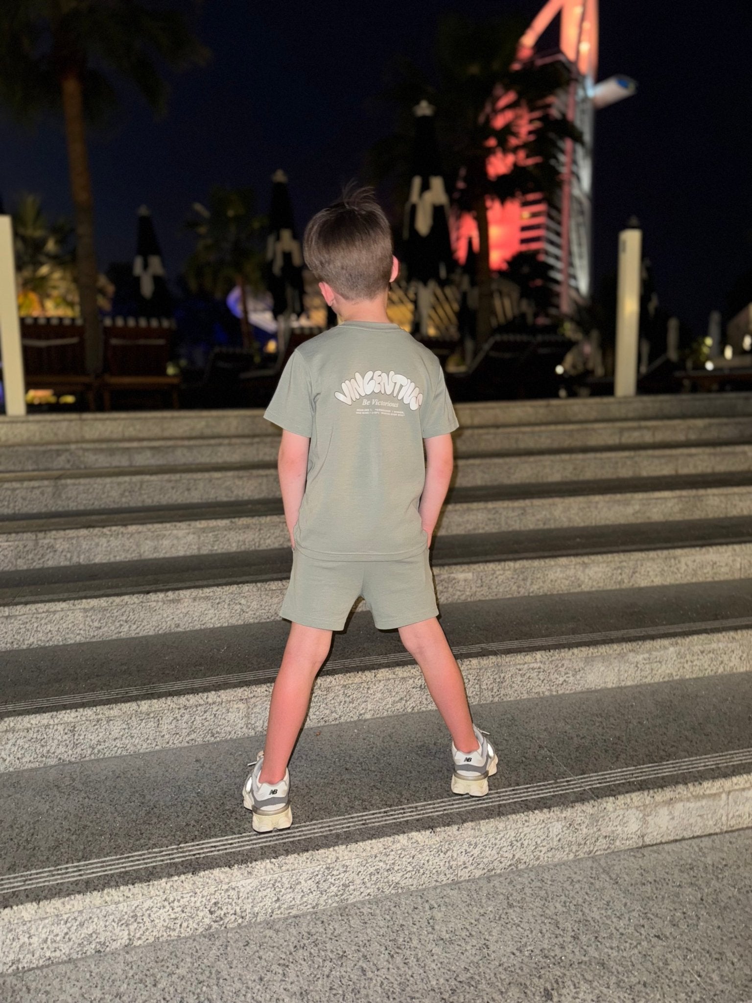 Boy's Relaxed Subway Grafitti Lounge Set - Sage - Vincentius