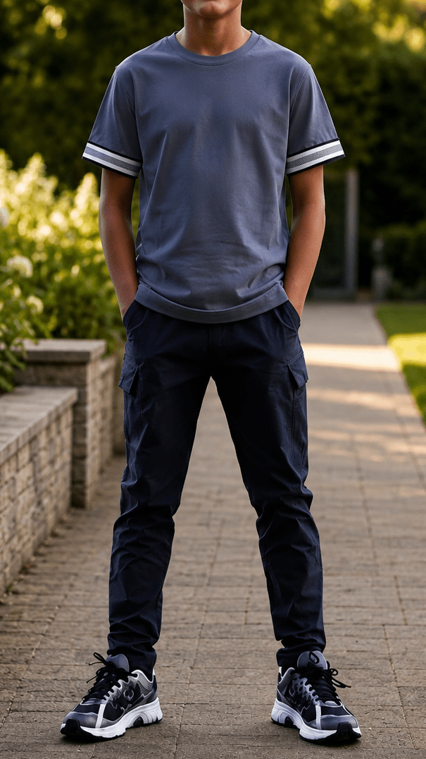 Boys Ribbed Cuff Ombre T Shirt - Vincentius