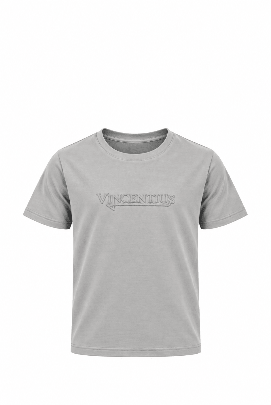 Boy's Serif Embossed T-Shirt - Ice Grey - Vincentius