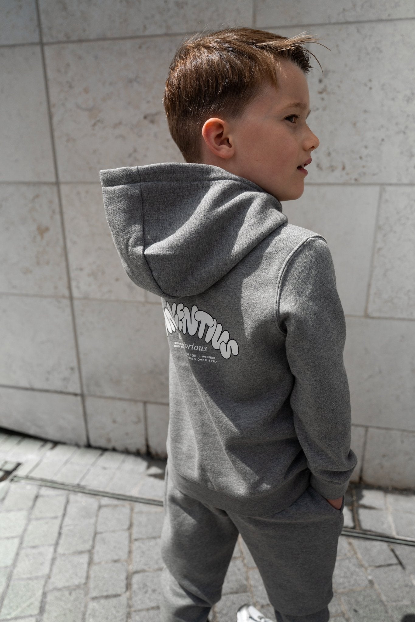 Boy's Subway Graffiti Tracksuit - Grey Marl - Vincentius