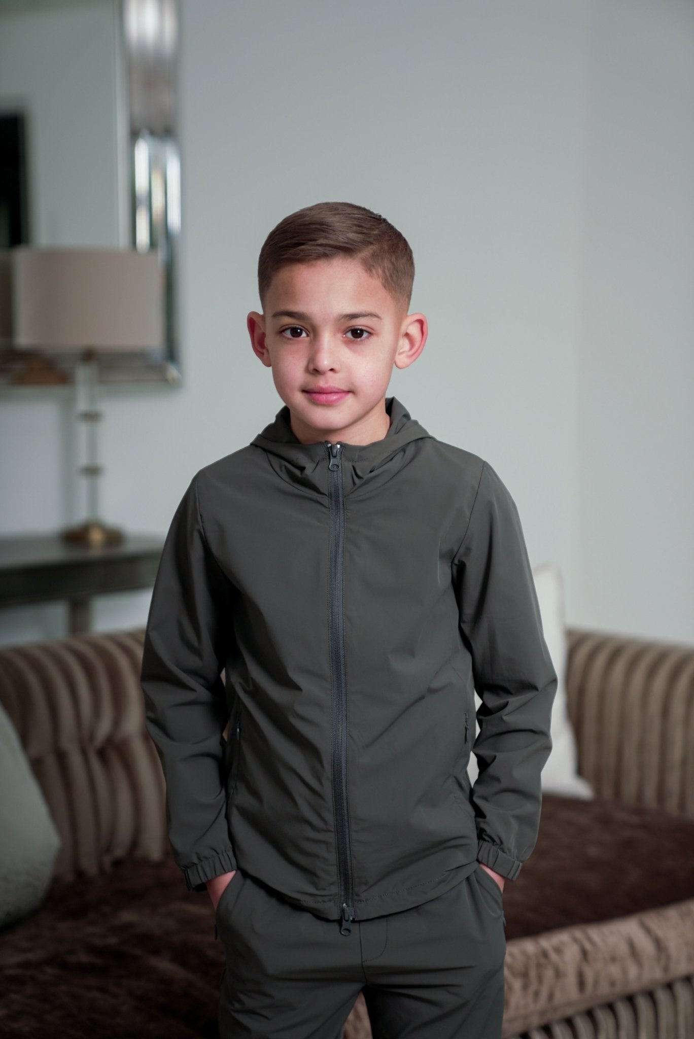 Boy's Transitional Tracksuit - Olive - Vincentius