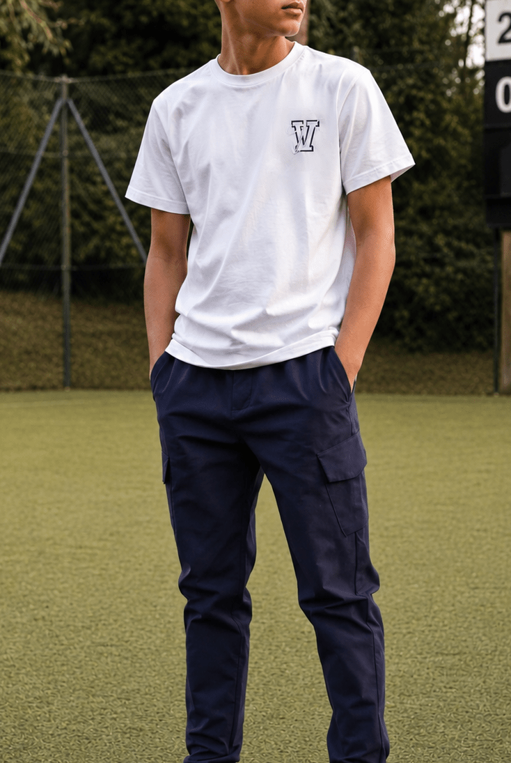 Boys Varsity T-Shirt - White - Vincentius