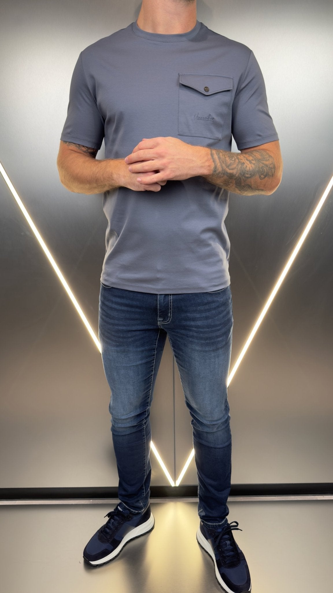 Luxury Mercerised Pocket Logo T-Shirt - Ombre - Vincentius