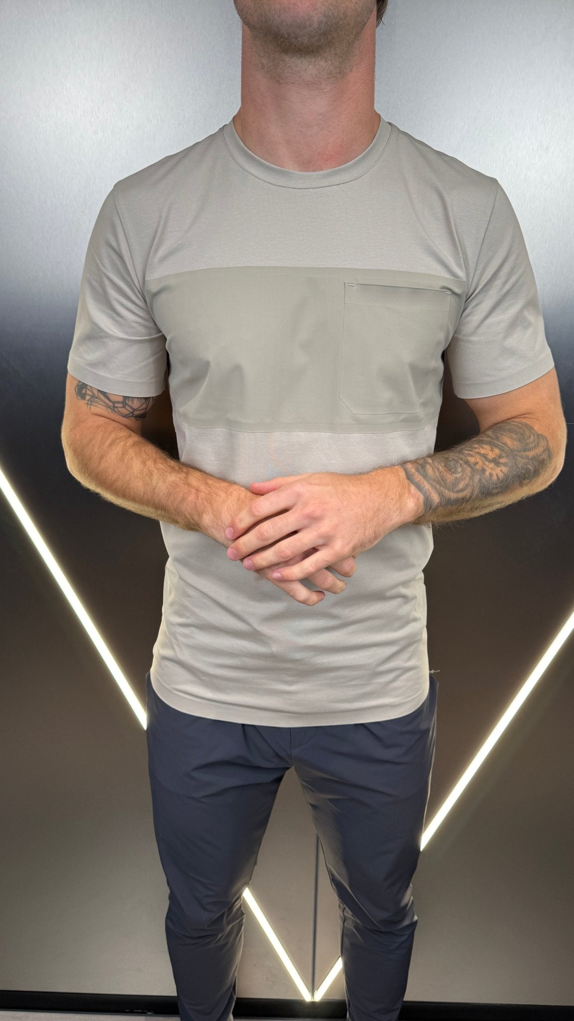 Luxury Vertex Panel T-Shirt - Stone - Vincentius