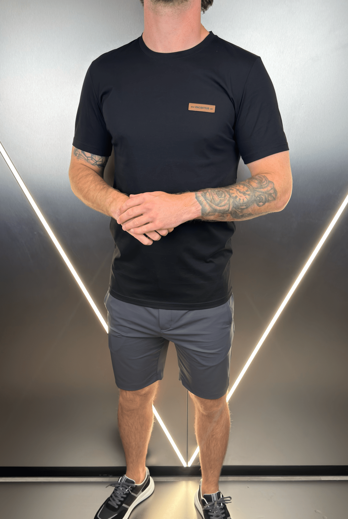 Vincentius Leather logo T-Shirt - Black - Vincentius