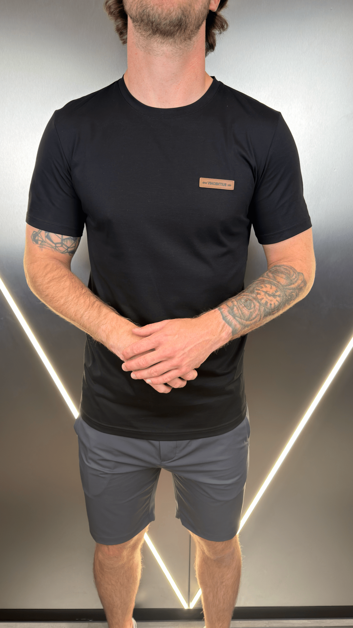 Vincentius Leather logo T-Shirt - Black - Vincentius