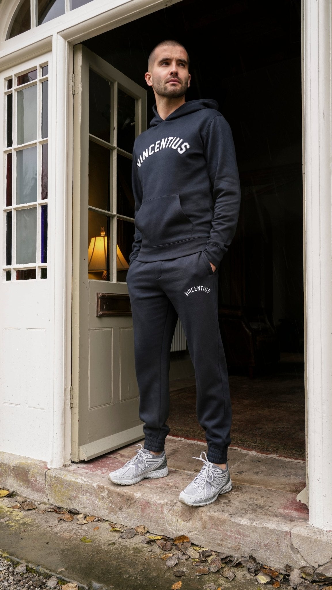 Applique Every Day Tracksuit - Navy/White - Vincentius