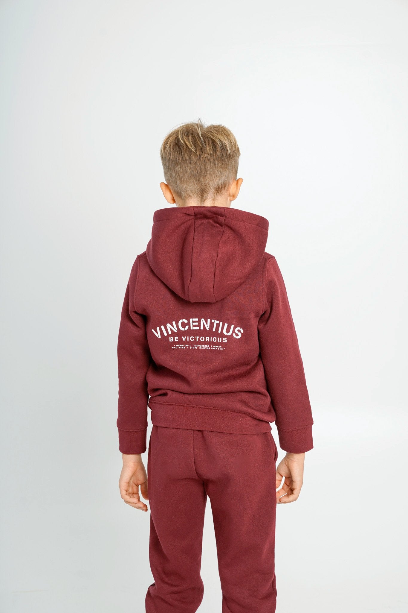 Boy's Be Victorious Tracksuit - Burgundy - Vincentius