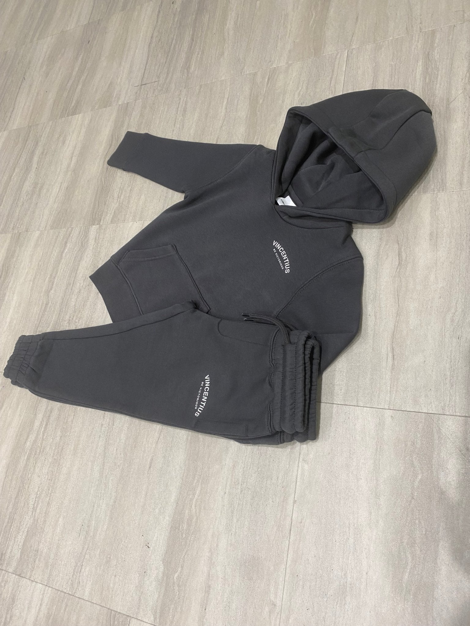 Boy's Be Victorious Tracksuit - Charcoal - Vincentius