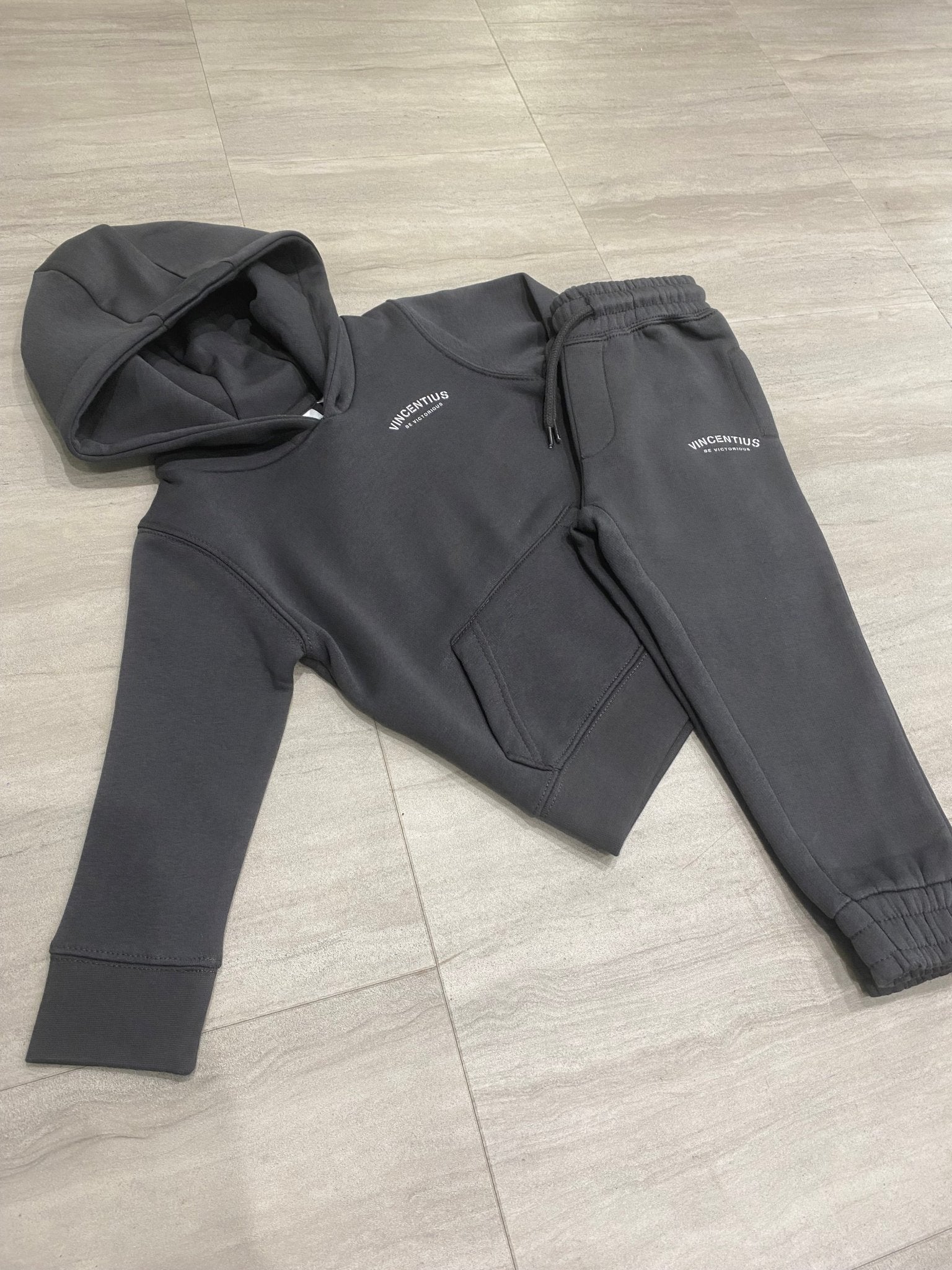 Boy's Be Victorious Tracksuit - Charcoal - Vincentius