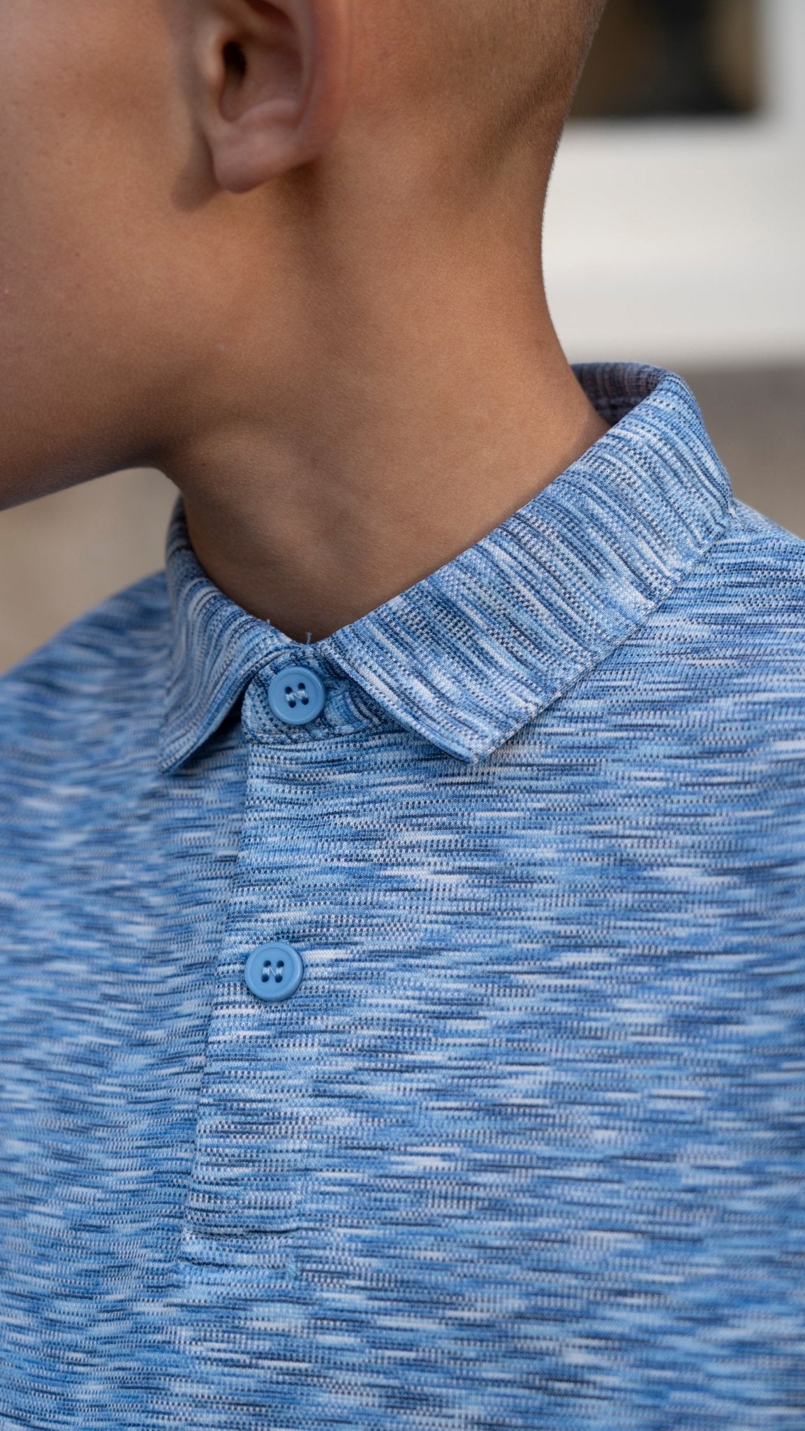 Boys Blue Space Dye Polo V2 - Vincentius