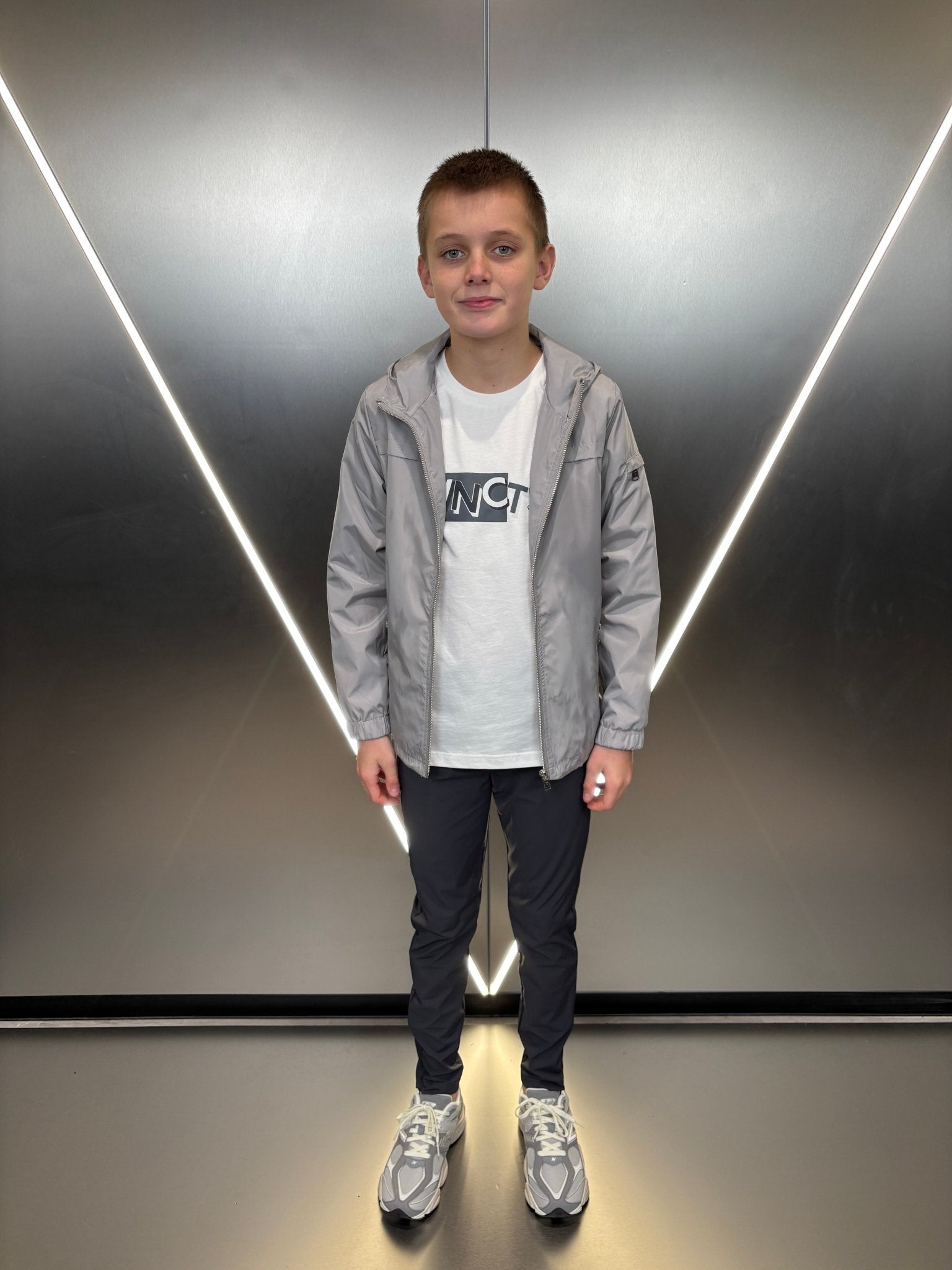 Boys Light Grey Tech Jacket - Vincentius