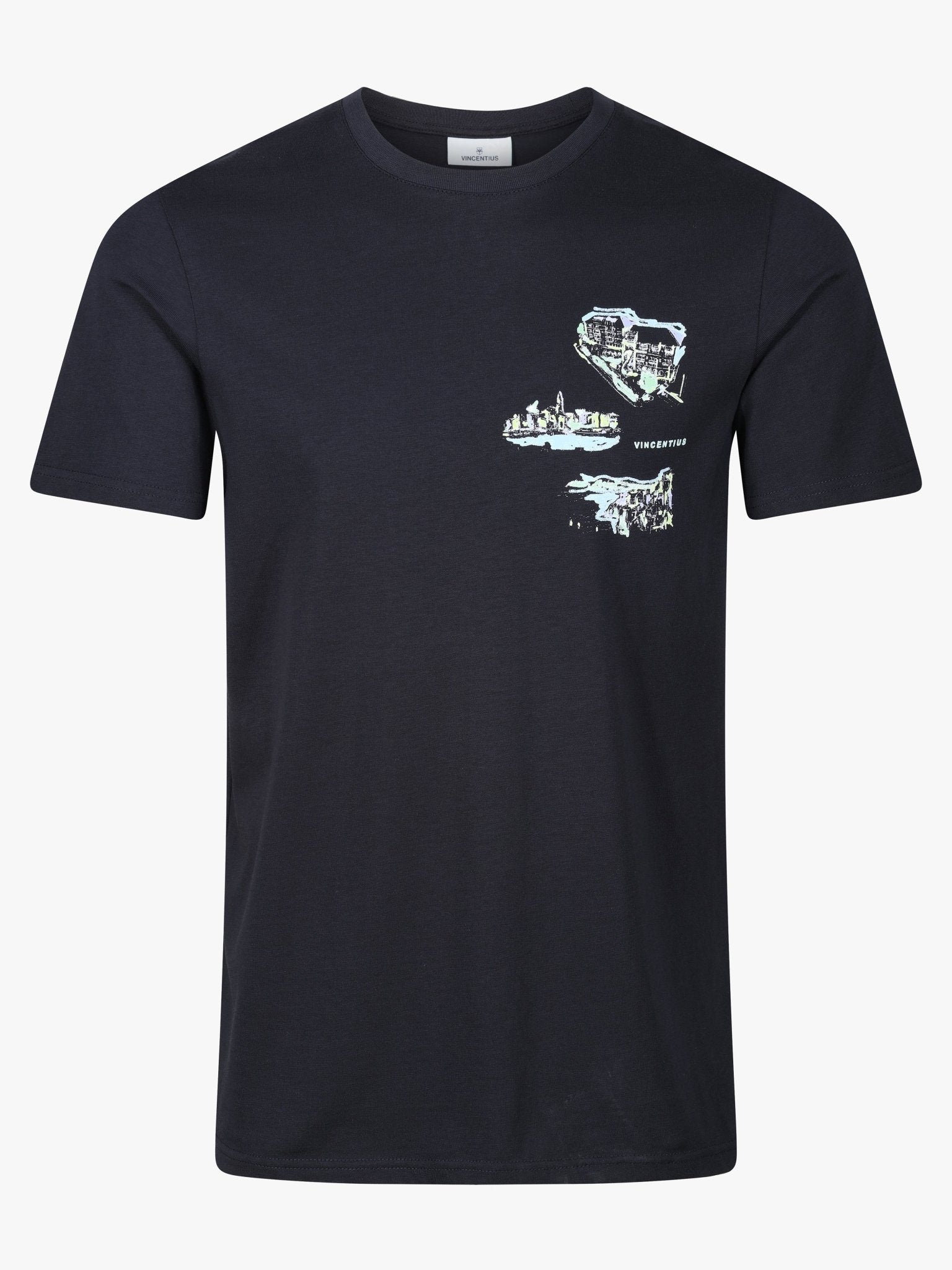 Boy's Luxe Resort Water Colour T-Shirt - Navy - Vincentius