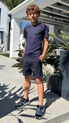 Boy's Luxury Vertex T-Shirt - Navy - Vincentius