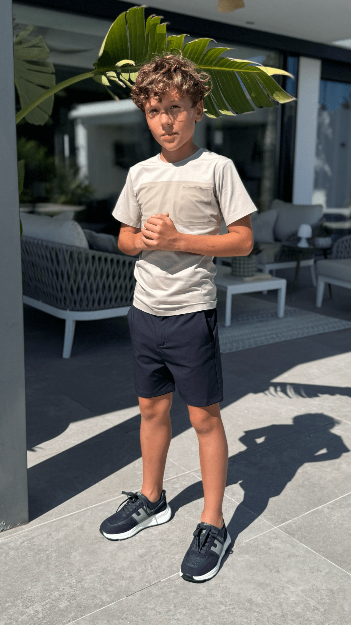 Boy's Luxury Vertex T-Shirt - Sand - Vincentius