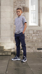 Boys Navy Space Dye Polo V2 - Vincentius