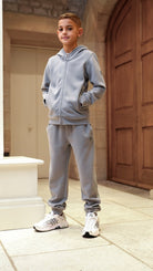 Boys Pique Zip Through Tracksuit - Nado Grey - Vincentius