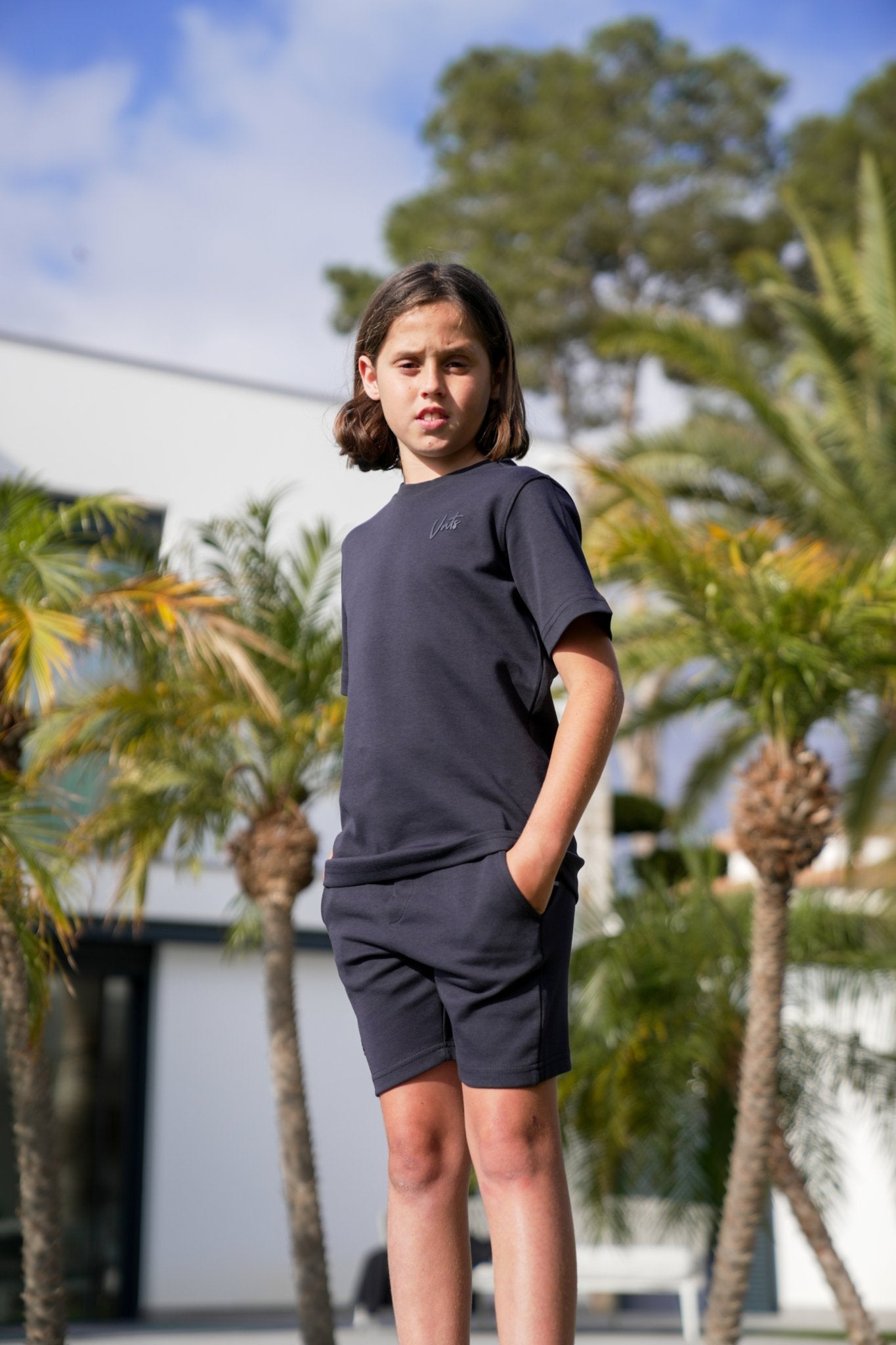 Boy's Relaxed VCNTS Jersey Short - Navy - Vincentius