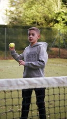 Boy's Rolling Letters Luxe Hoodie - Grey Marl - Vincentius