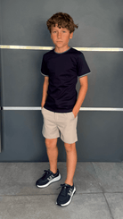 Boy's Striped Cuff T-Shirt - Navy - Vincentius