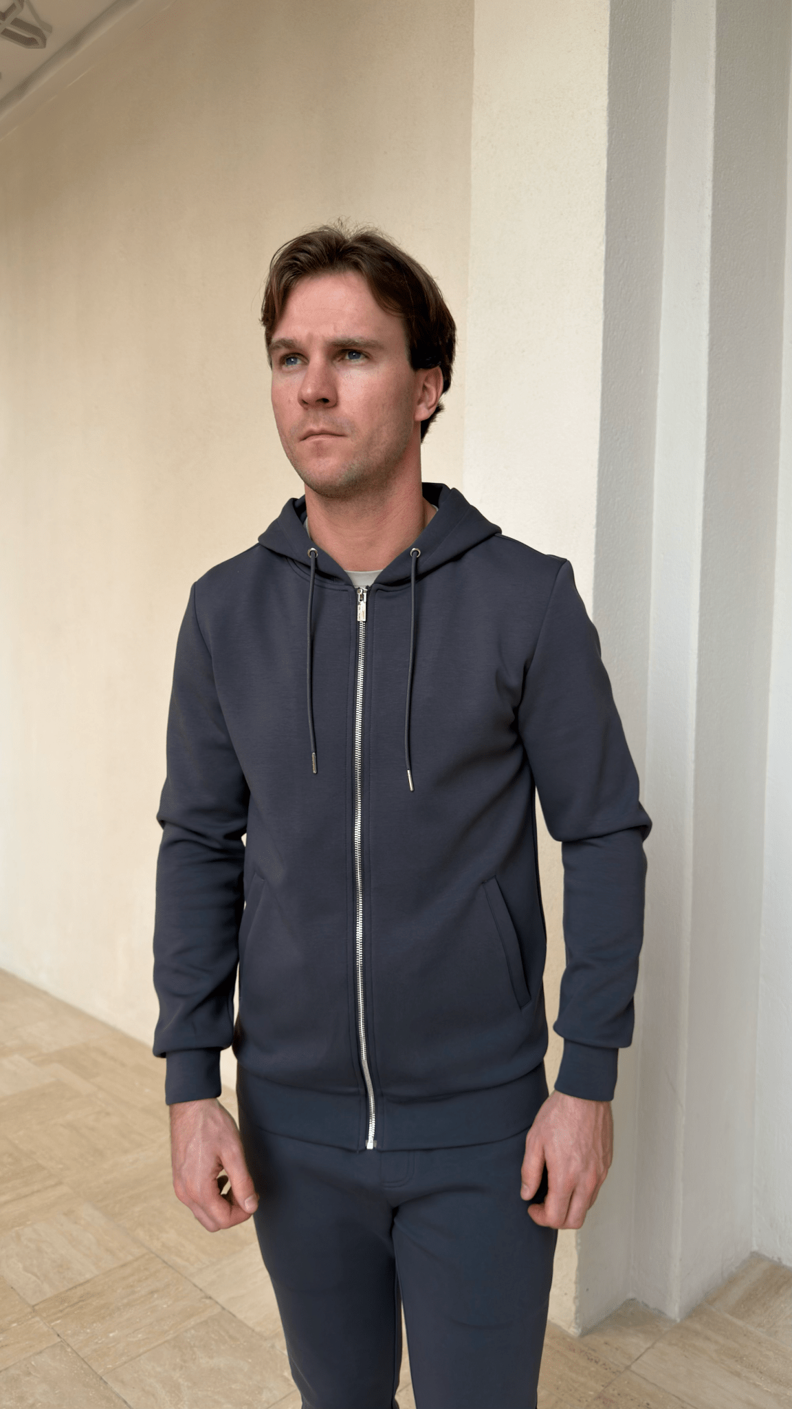 Commuter Zip Through Hoodie - Graphite - Vincentius