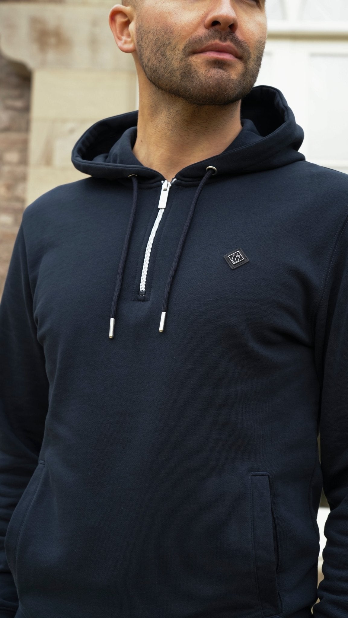 Loopback 1/4 Zip Tracksuit - Navy - Vincentius