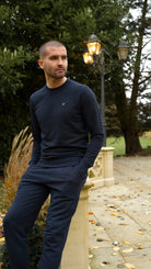 Loopback Crew Neck Jumper - Navy - Vincentius