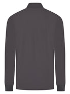 Luxury Long Sleeve Pique Logo Polo - Charcoal - Vincentius