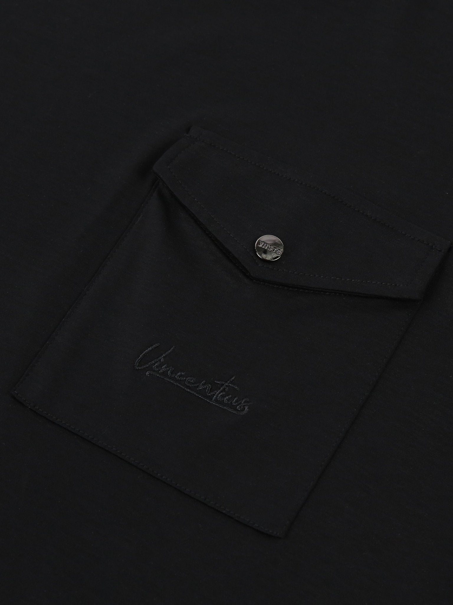 Luxury Mercerised Pocket Logo T-Shirt - Black - Vincentius