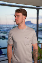 Luxury Mercerised Pocket Logo T-Shirt - Ice Grey - Vincentius