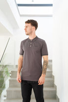 Luxury Pique Logo Polo - Charcoal - Vincentius