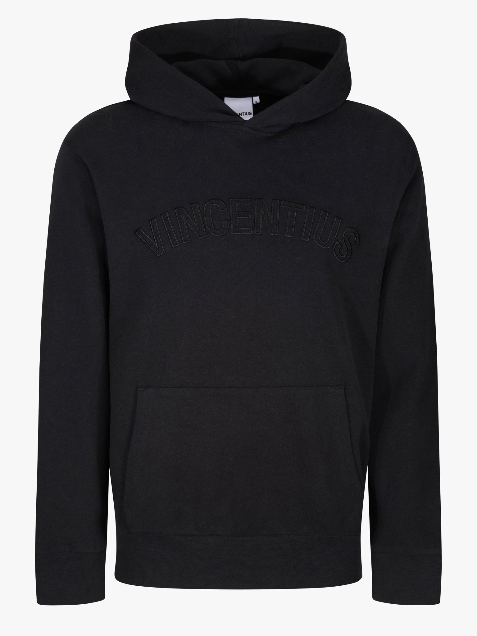 Luxury Tonal Applique Hoodie - Black - Vincentius