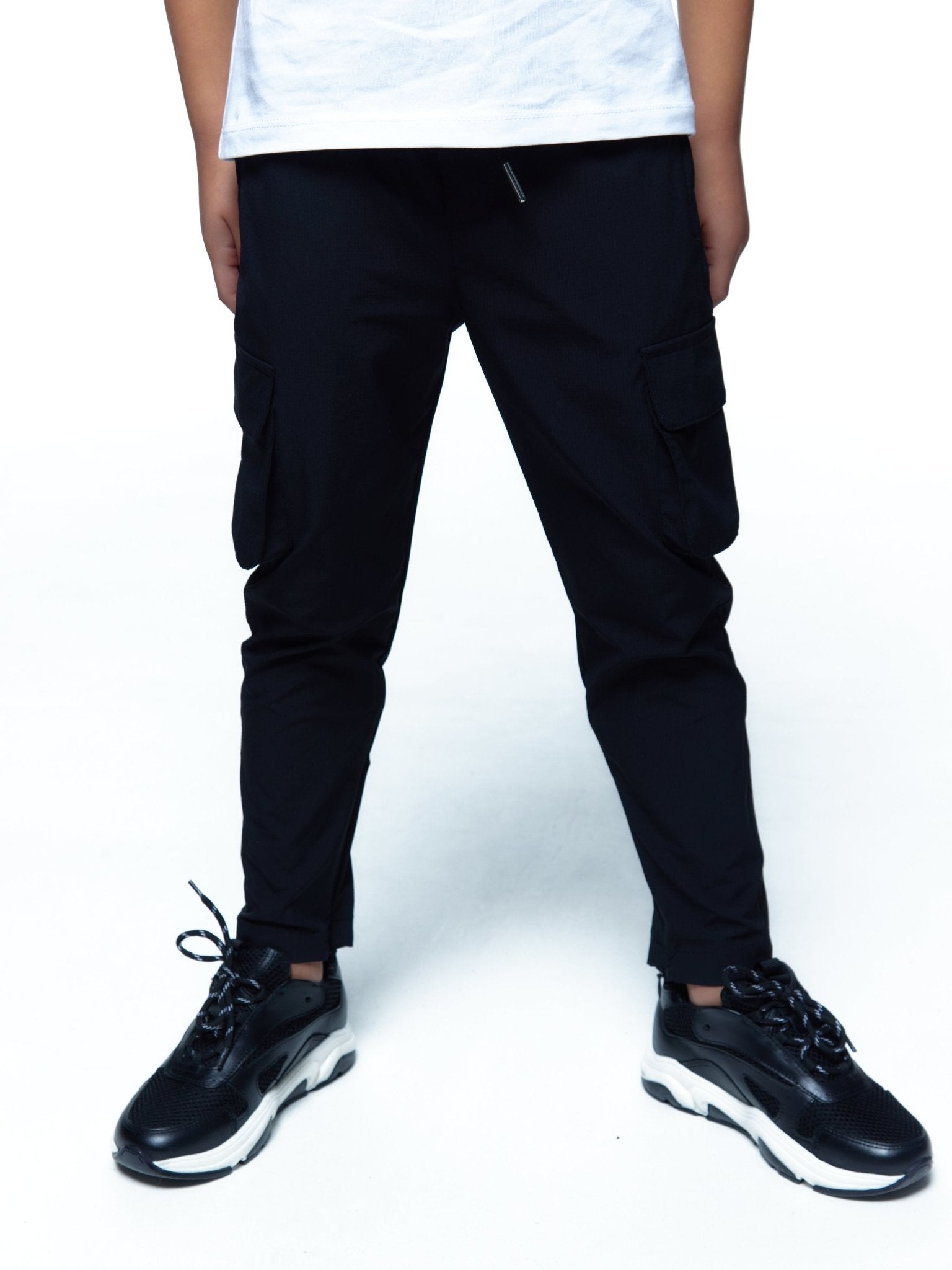 Boy's Black Technical Cargo Pant - Vincentius