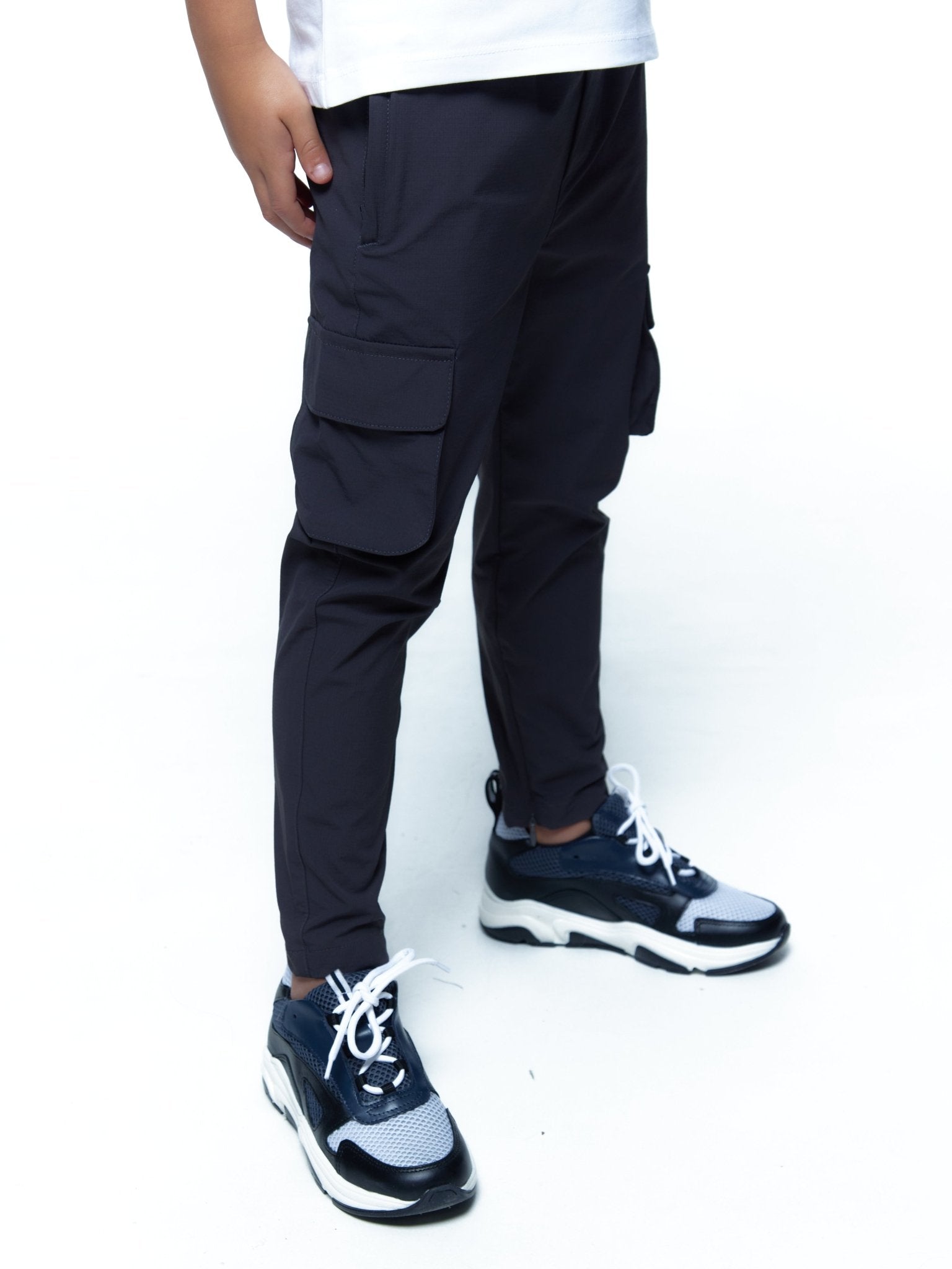 Boy's Charcoal Technical Cargo Pant - Vincentius