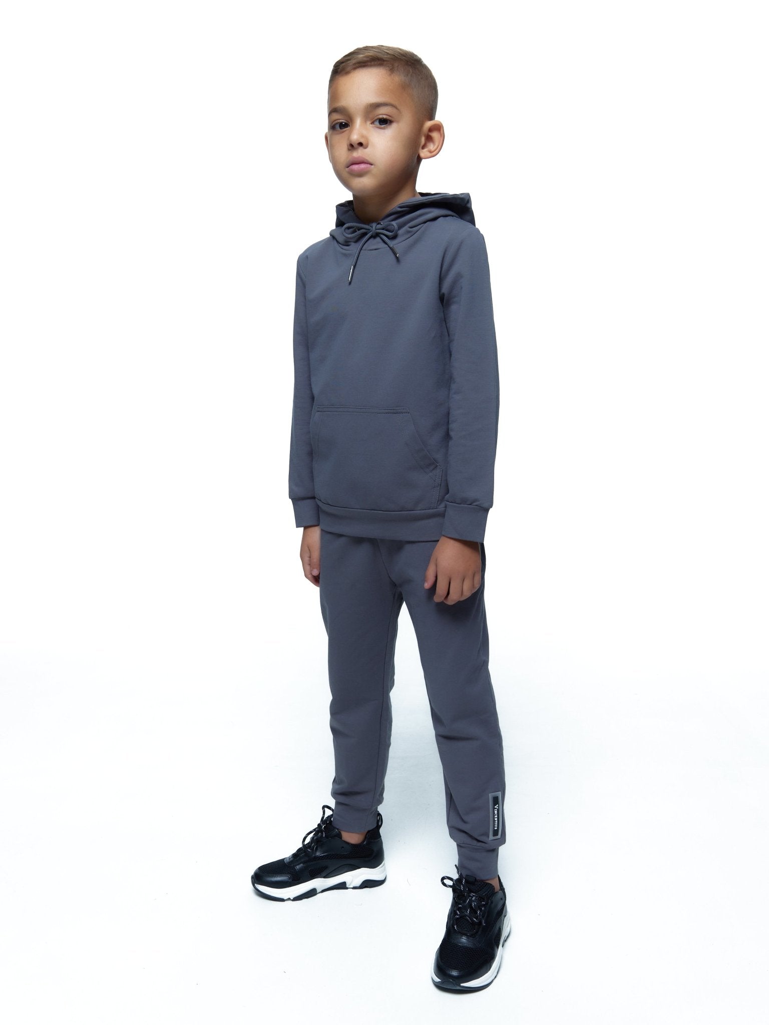 Boy's Graphite Logo Panel Tracksuit - Vincentius