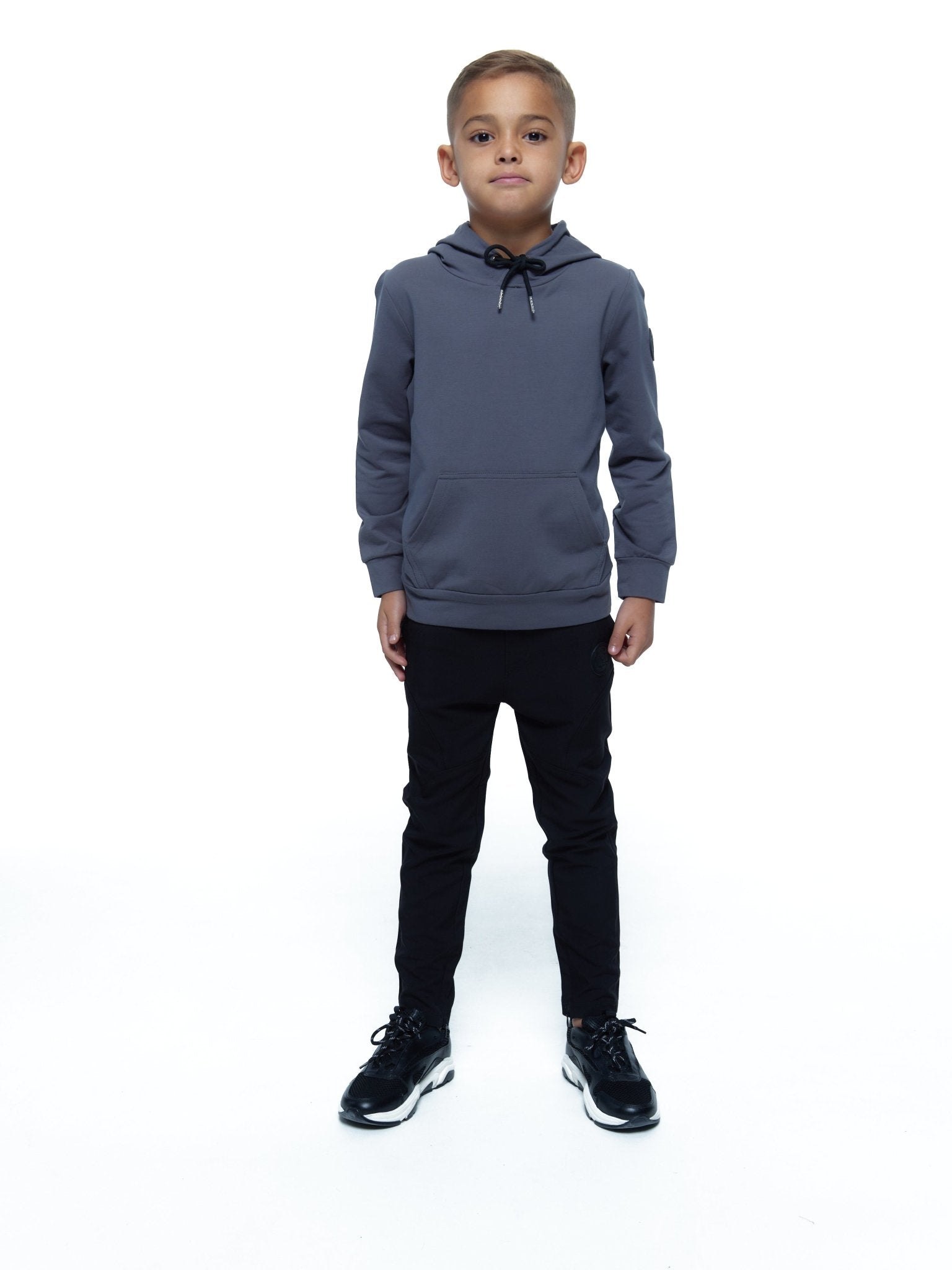 Boys Luxury Graphite/Black Badge Hoodie - Vincentius