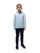 Boys Luxury Grey/Black Badge Hoodie - Vincentius