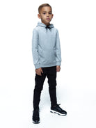 Boys Luxury Grey/Black Badge Hoodie - Vincentius