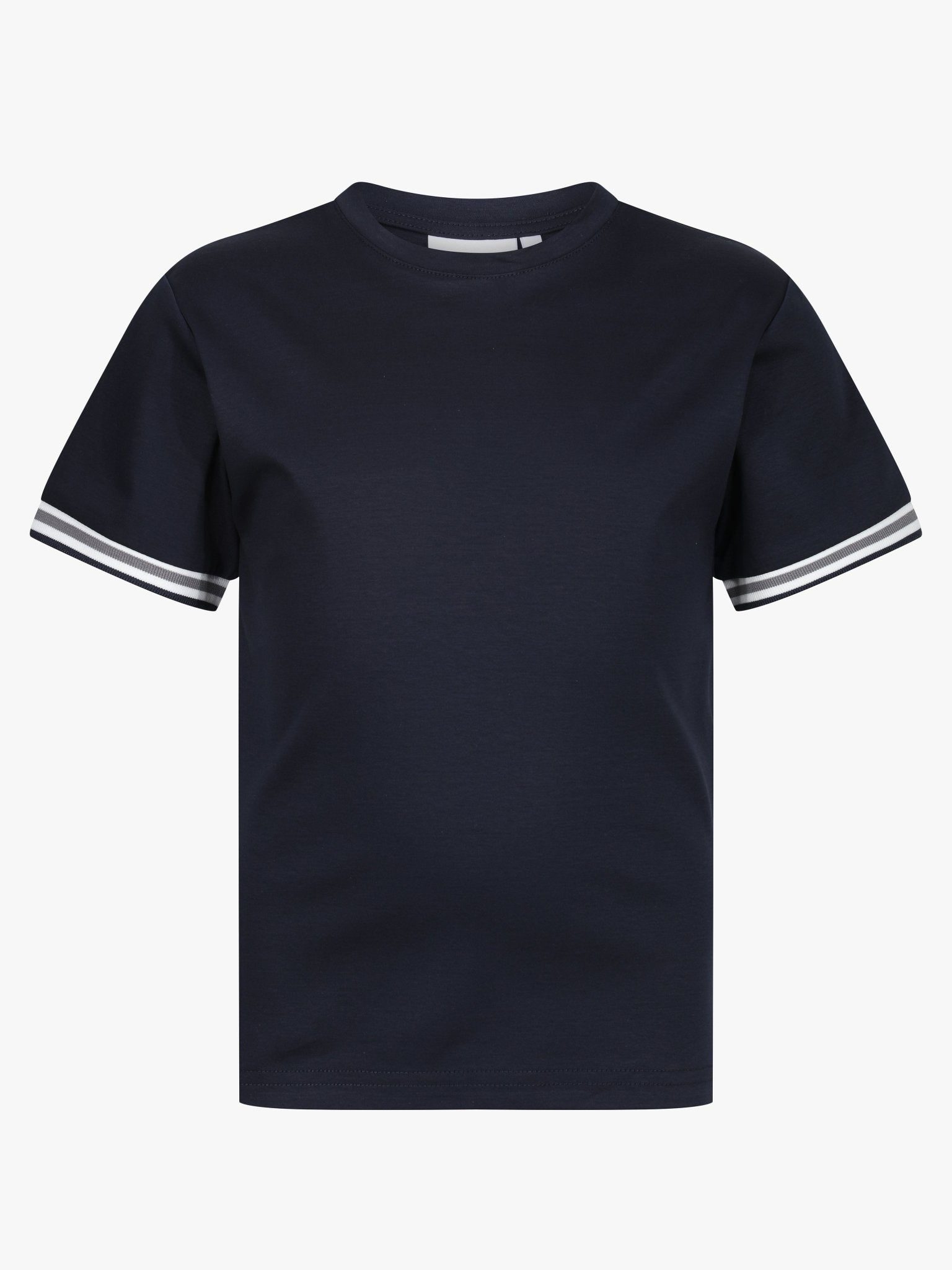 Boys Ribbed Cuff Navy T Shirt - Vincentius